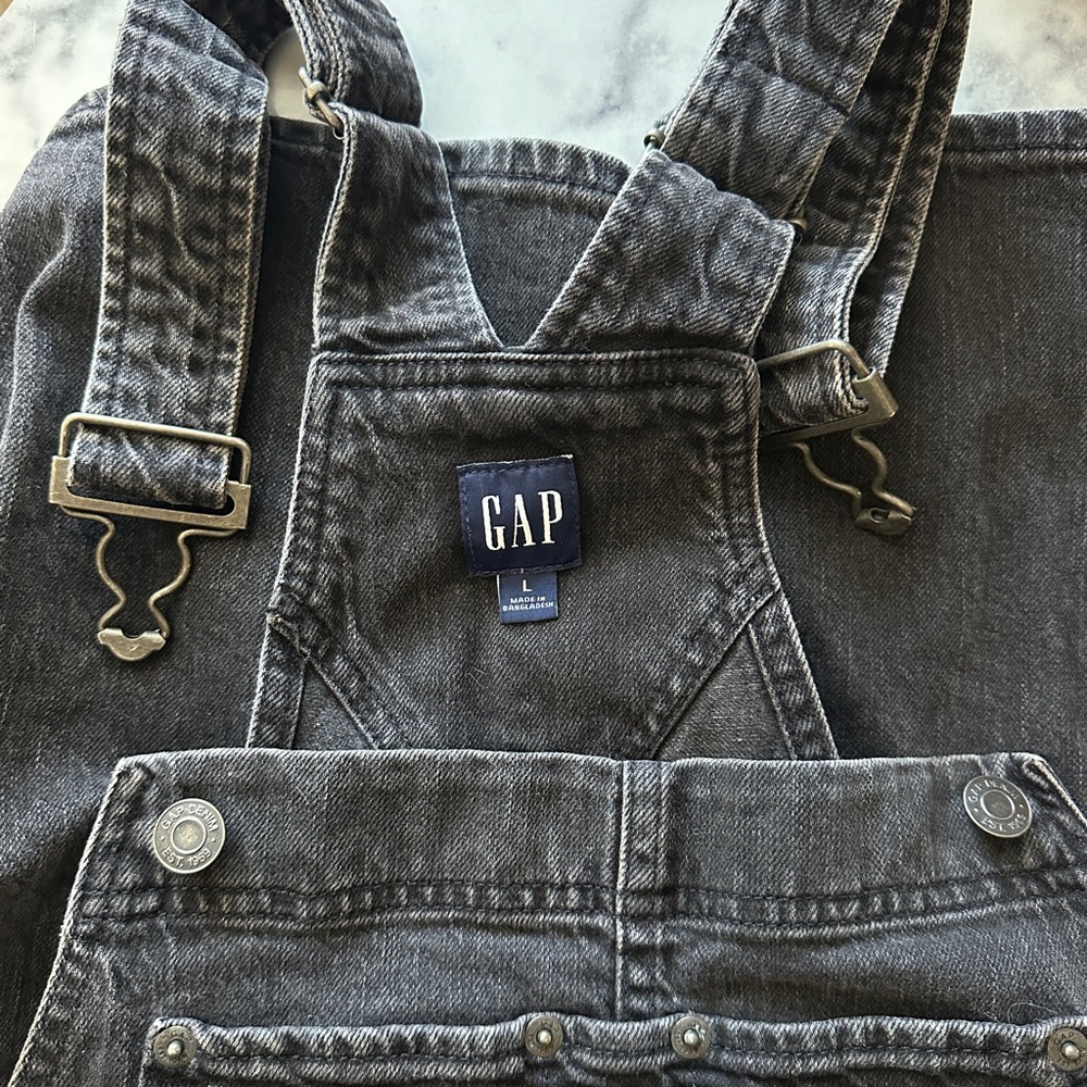 GAP Charcoal/Black Denim Overalls - Picture 2 of 5